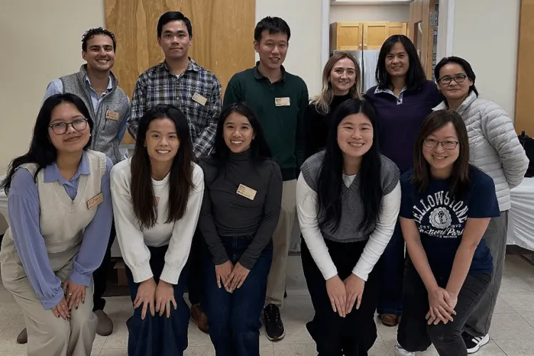a group of people posing