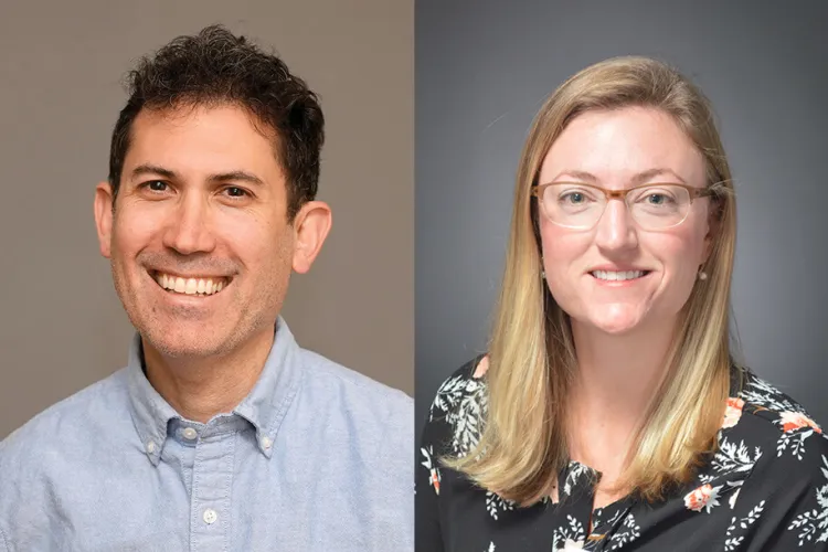 headshots of Stephen Berns, M.D. (left), and palliative care nurse Kacey Boyle, M.S.P.C., RN, CHPN