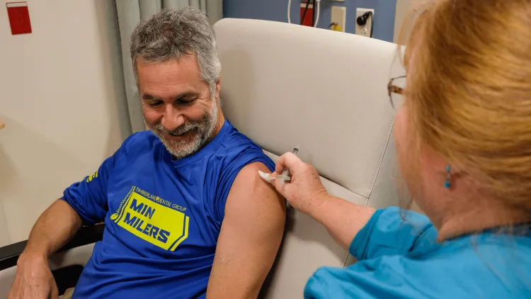 a person being vaccinated