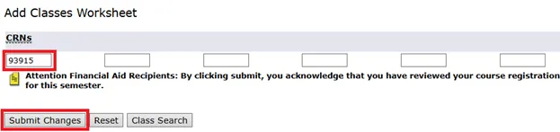 Add Classes Worksheet