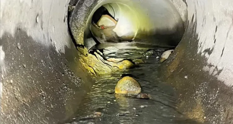 Interior view of a culvert