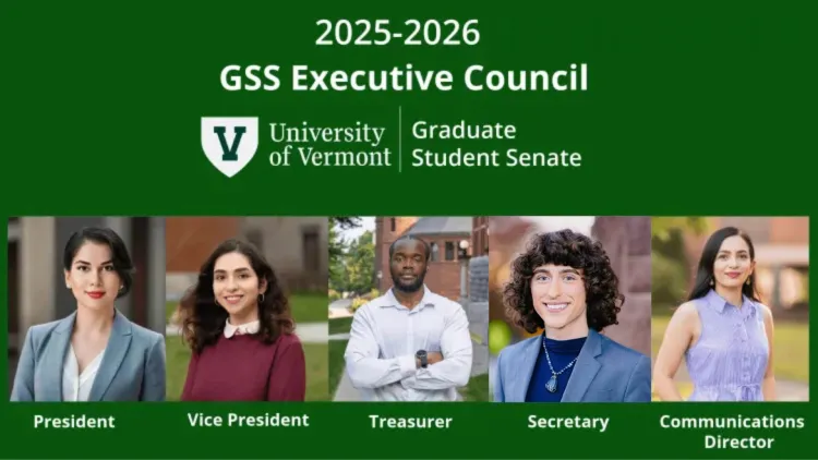 Pictures of the 2025-2026 executive council of the graduate student senate 