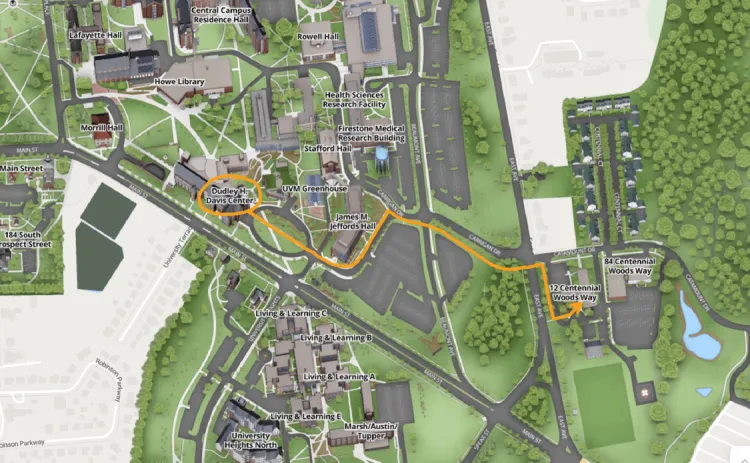 UVM PS walking directions from Davis