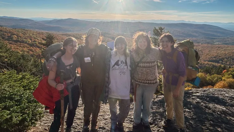 Alannah and her friends standing on Lincoln Gap