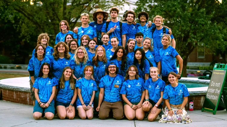 Max Olechna and the UVM Orientation Team