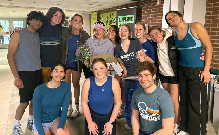 A group of UVM student posing for a group photo