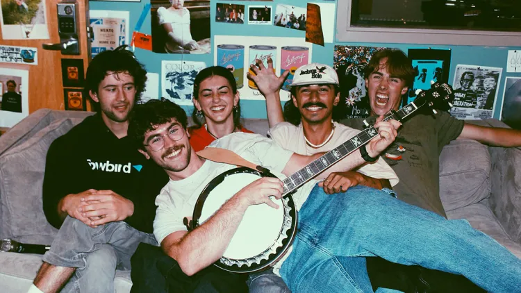 Ryan Anderson with members of his band Spattik.