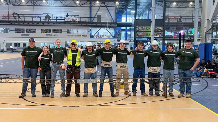 UCM ASCE Steel Bridge Competition team posing for a group photo