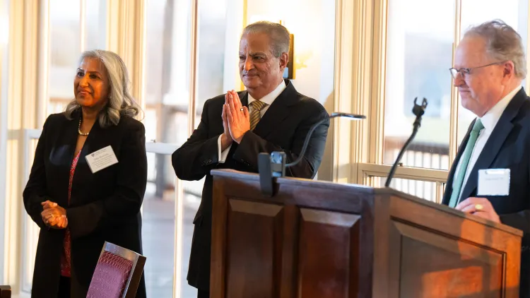 Professor Dita Sharma, Dean Sanjay Sharma, Gregory Hunt