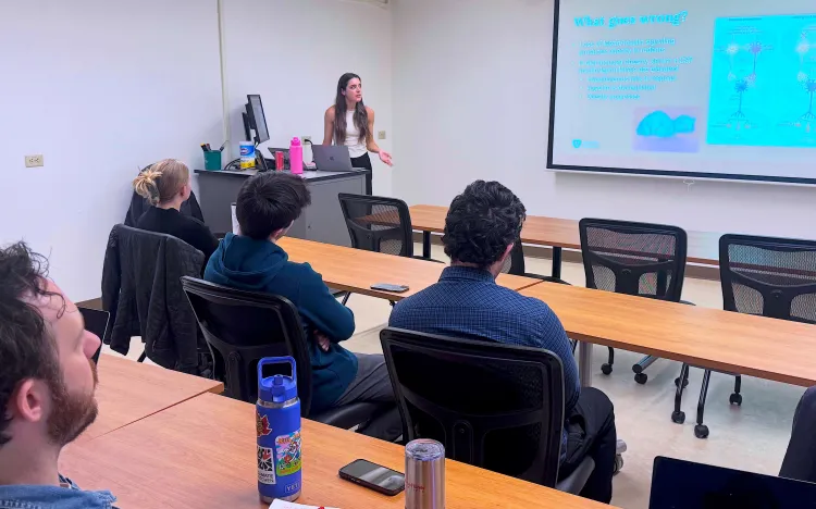 woman presenting her honors thesis