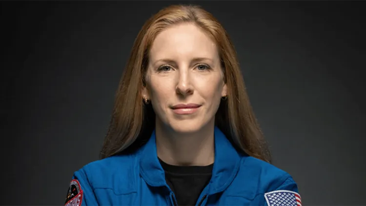 a person in a NASA jumpsuit