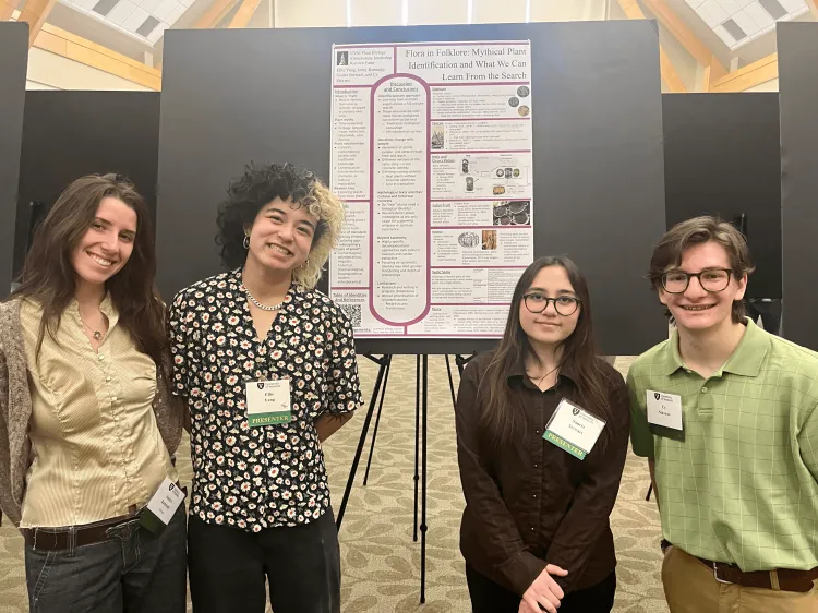 Students giving a research presentation