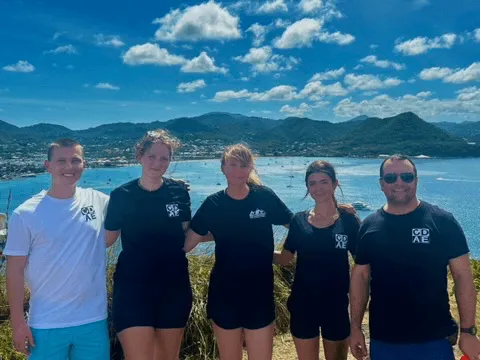 4 college students and one faculy member in St. Lucia