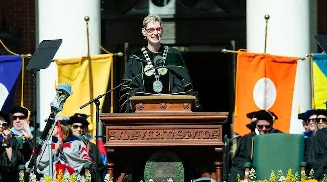 Marlene Tromp at podium