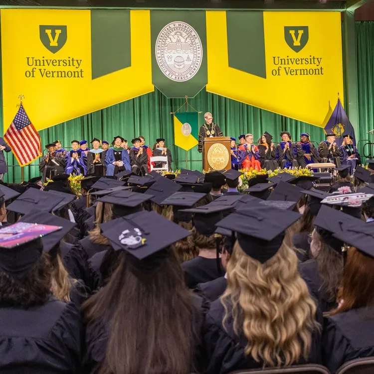 Marlene Tromp speaks to the Class of 2026 at the Graduate College Commencement