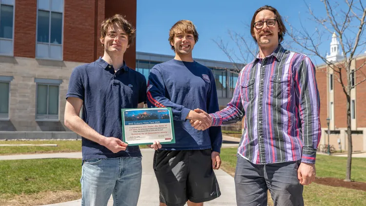 Will Rekas, Nate Younce and professor Tony Barsic