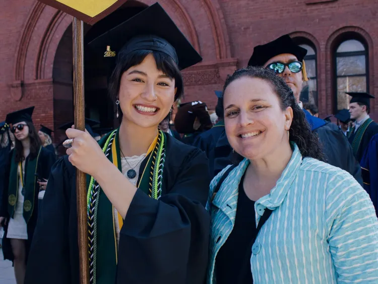 Anna Smiles-Becker with RSENR student at commencement 2026