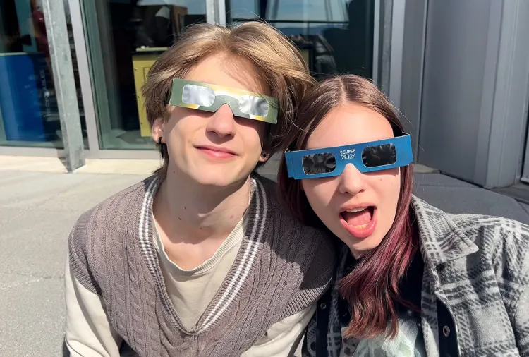 Crow Stephenson with a friend during the Spring 2025 Eclipse
