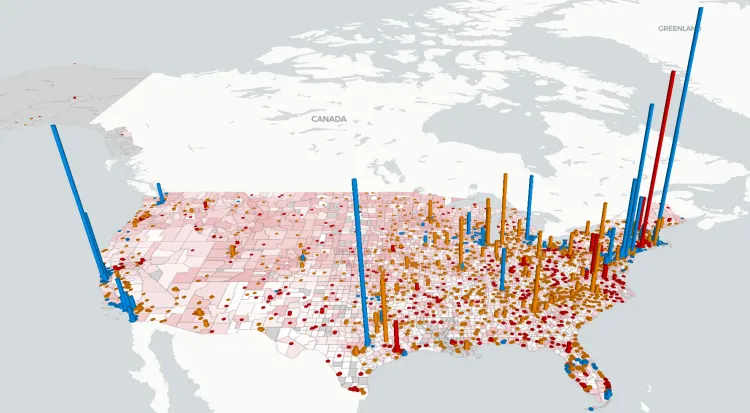 map of news academic partnerships across the United States