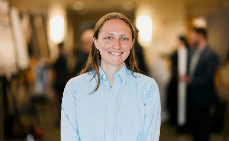 Occupational therapy student Olivia Greenleaf at the Zeigler Forum