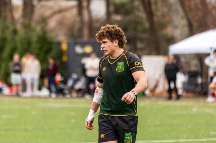 A man playing rugby