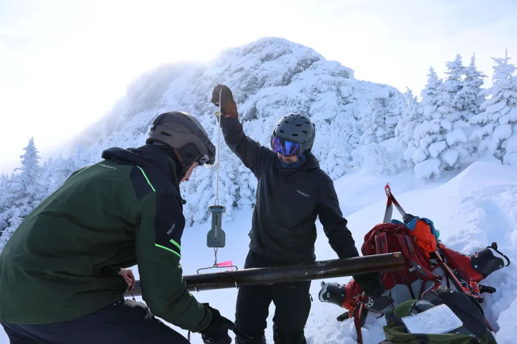 Snow sampling on Mount Mansfield