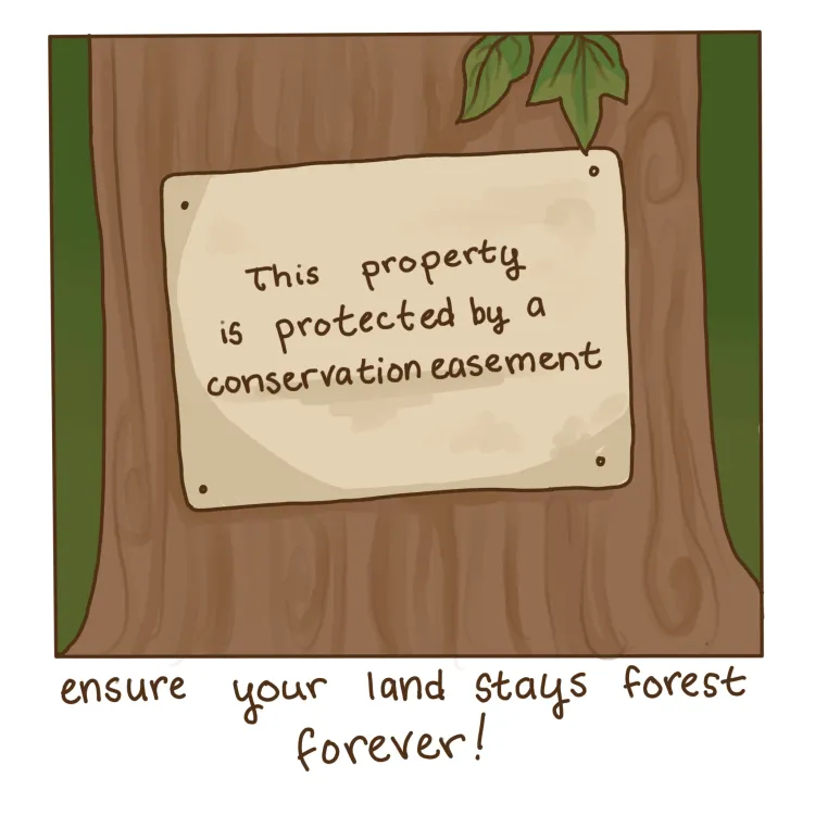 sign saying the land is conserved