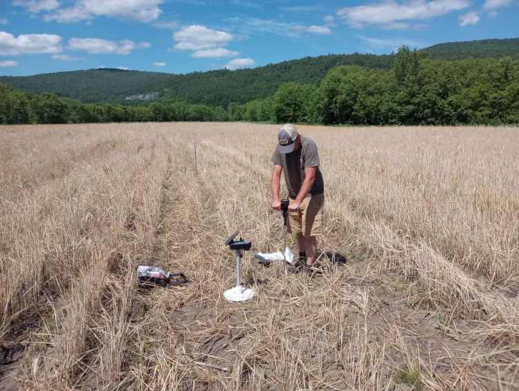 Working on new methods of measuring soil compaction in southern Vermont