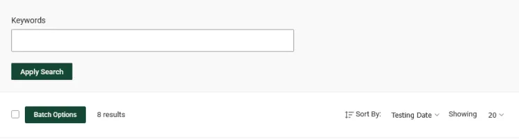 Keyword search text field.