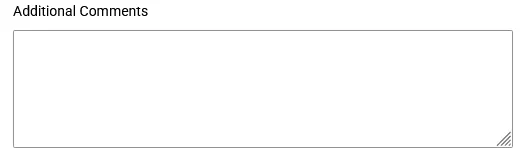 Additional comments text field.