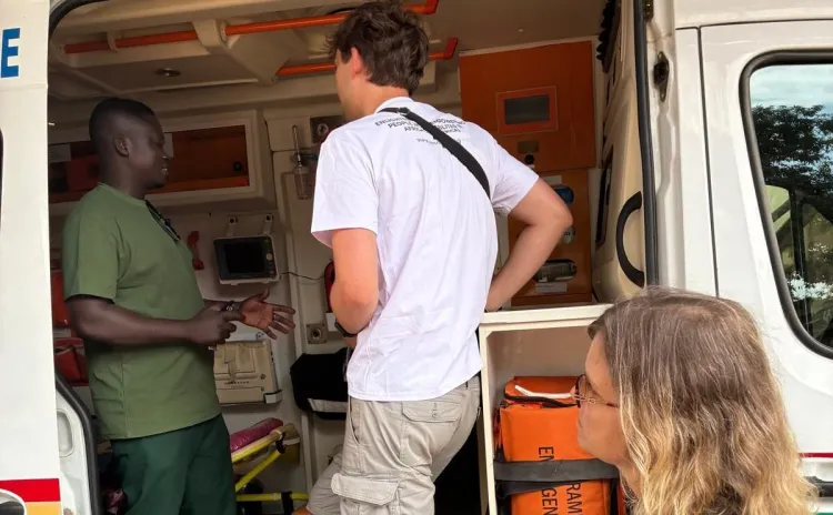 Touring an ambulance in Ghana.