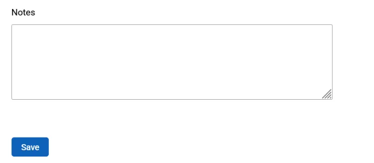 Notes, text field.