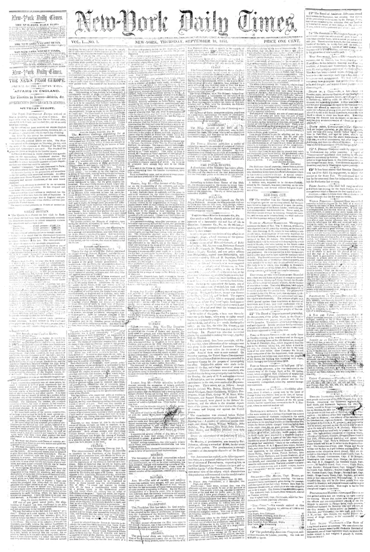 an image of the front page of a 19th century newspaper