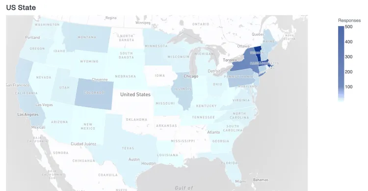 Heat map of where 2025 Graduates landed