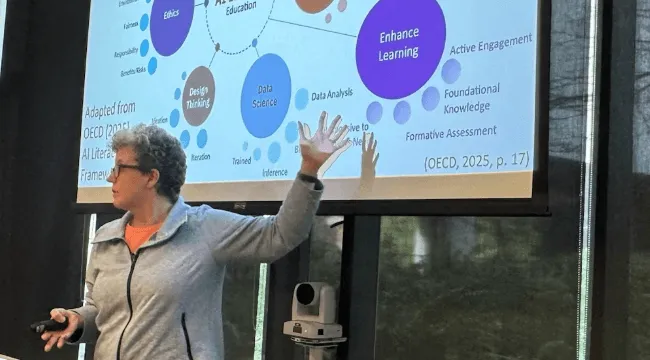 Maureen Neumann presenting at the University of British Columbia Symposium