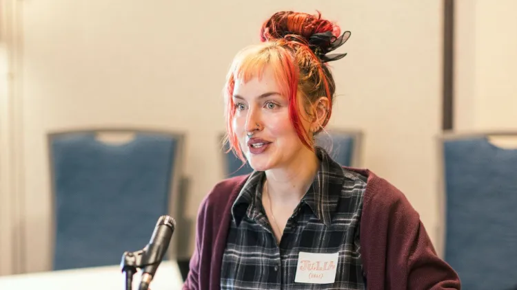 Julia Zimmerman presenting at a forum