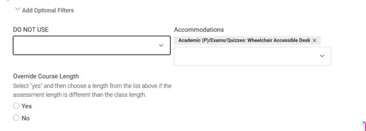 Screenshot of the Add Optional Filters dropdown and its features.