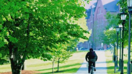 biking through uvm campus