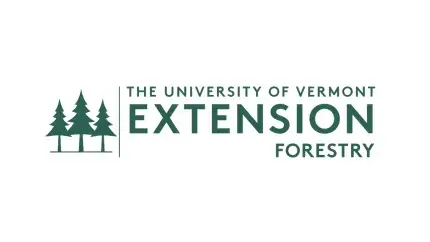 Logo with three green pine trees and text