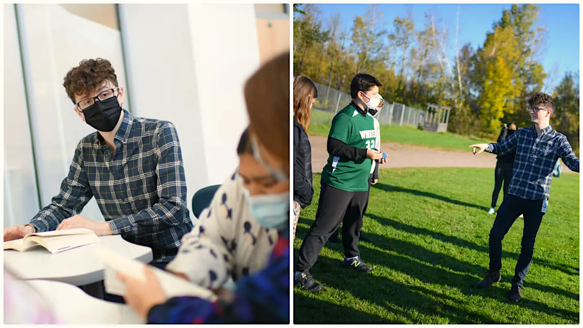 Alden Ducharme student teaching at Winooski Middle School