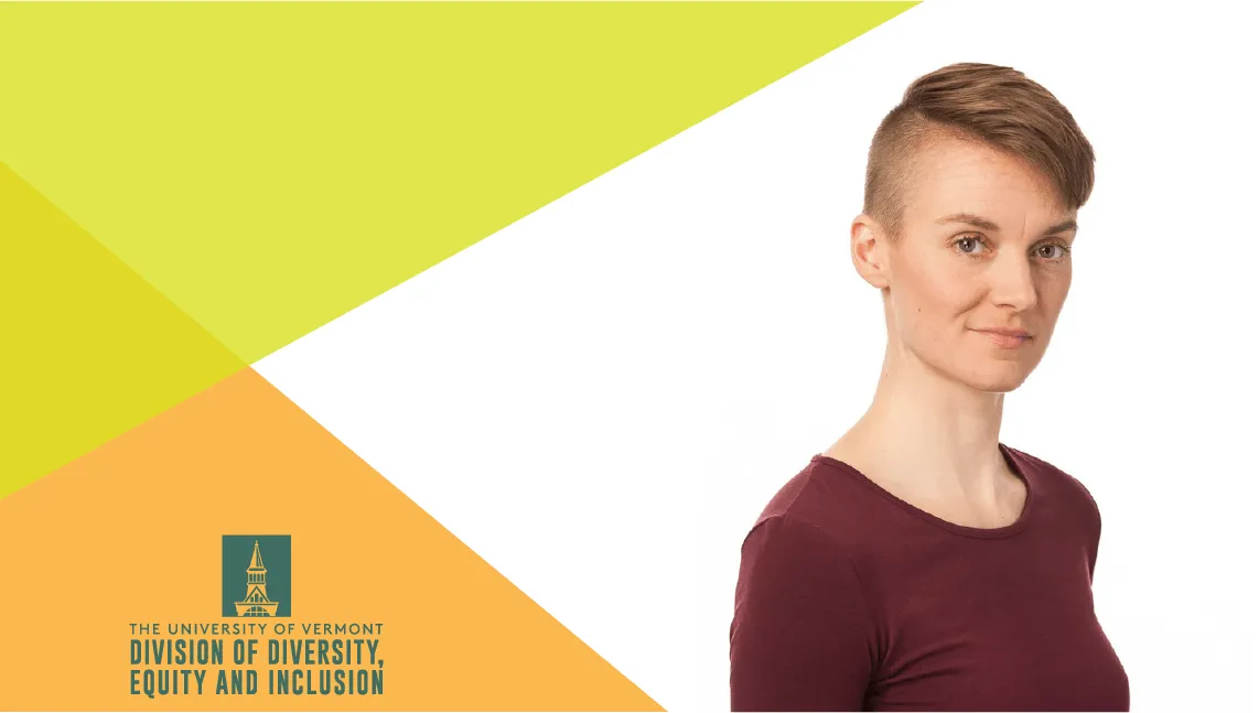 Division of Diversity, Equity, and Inclusion logo with portrait of Sarah Mell