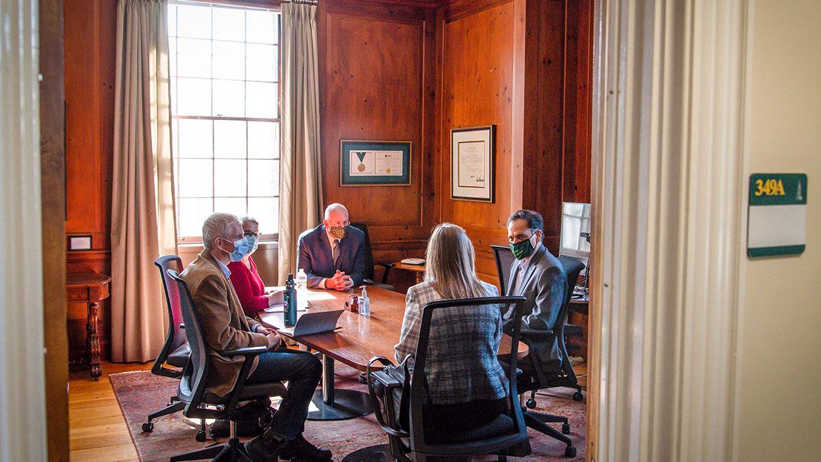 Photo of President Garimella meeting with USDA officials