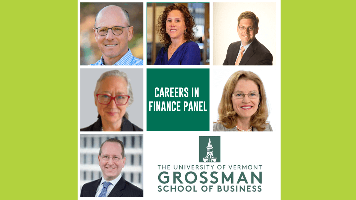 Panelists and moderator for the 11th Annual Careers in Finance Panel on March 24, 2023
