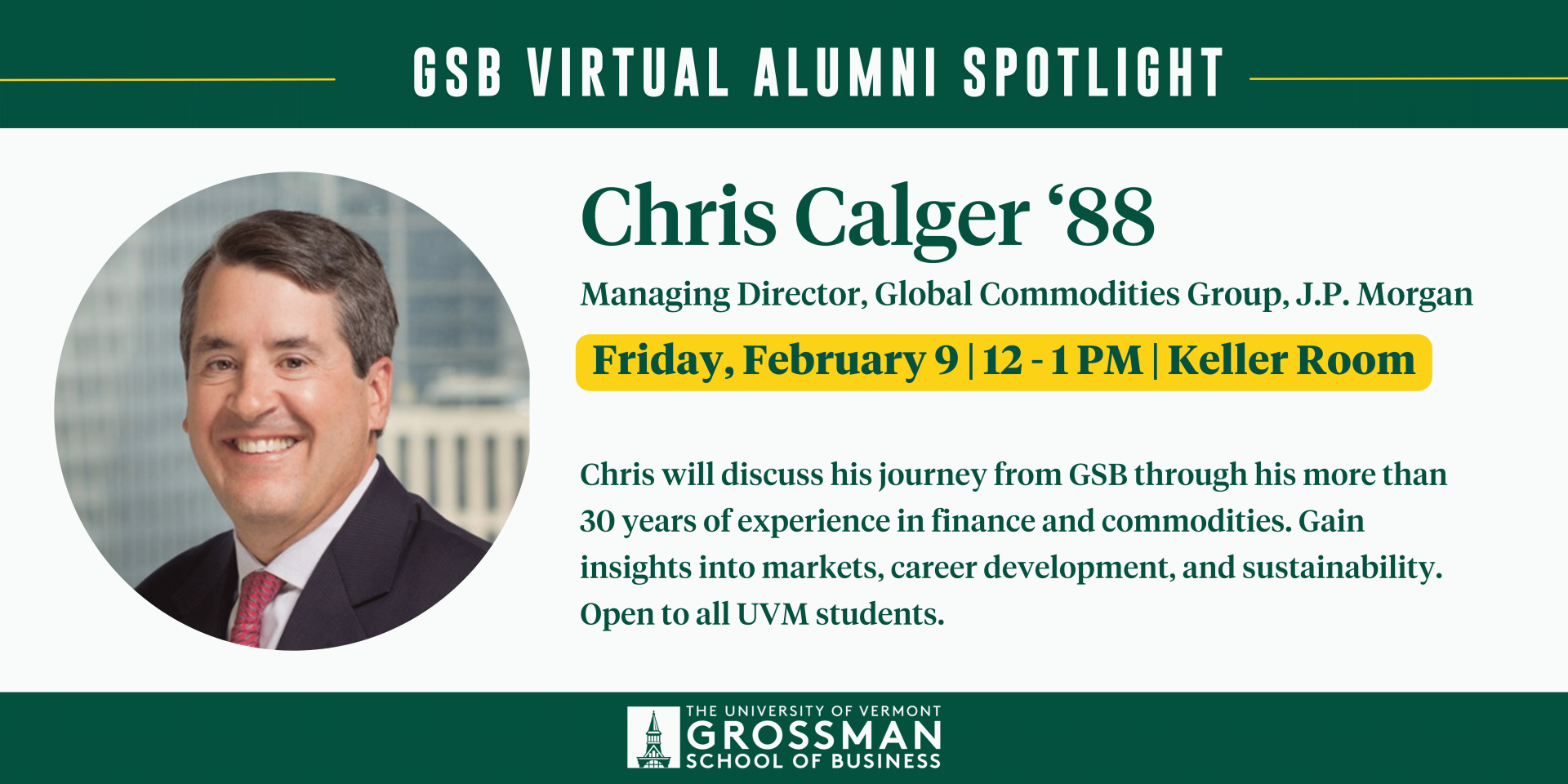Chris Calger '88 to speak at the next Alumni Career Spotlight