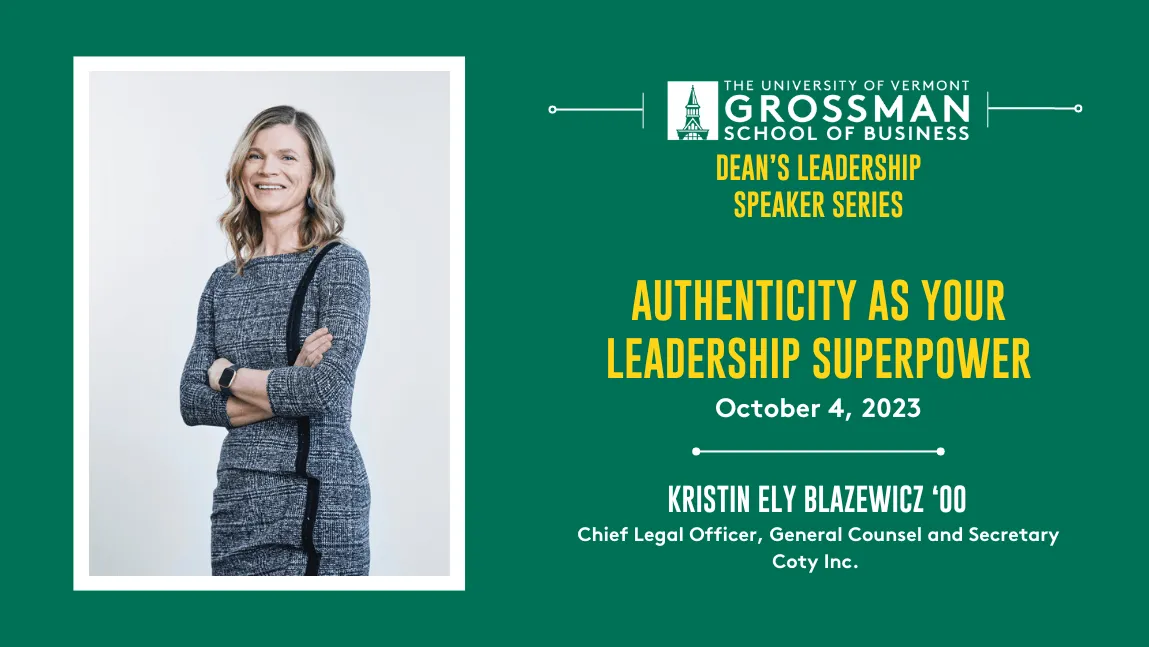 Kristin Ely Blazewicz is the Dean's Leadership Series Speaker for 2023