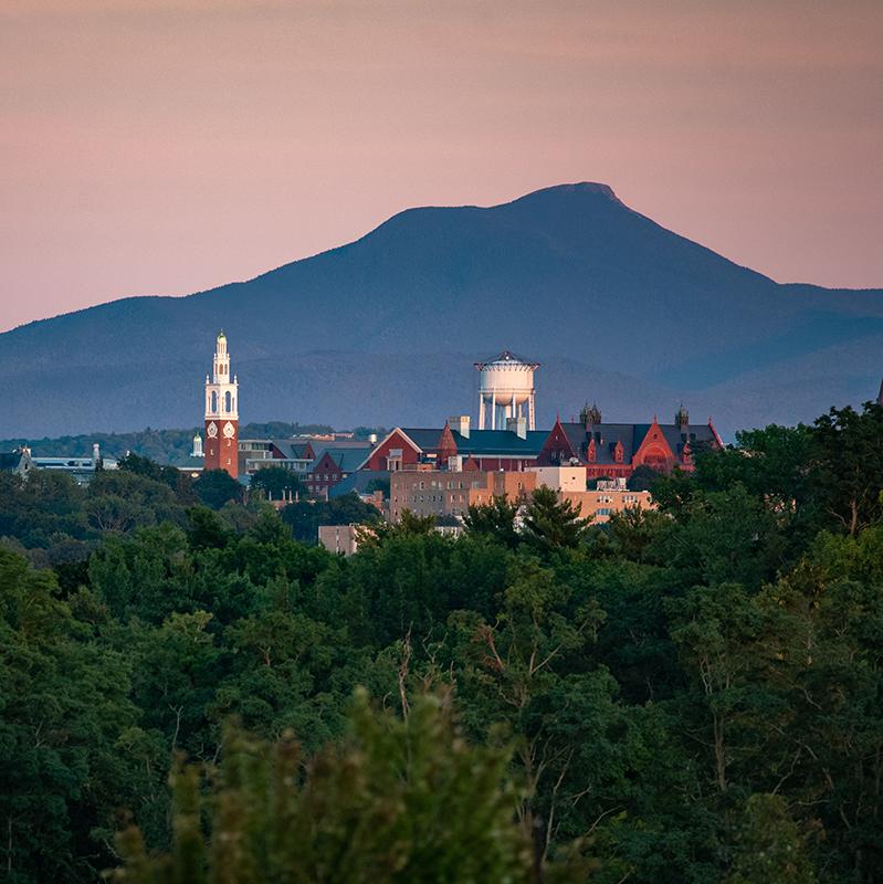 camels hump and view of campus