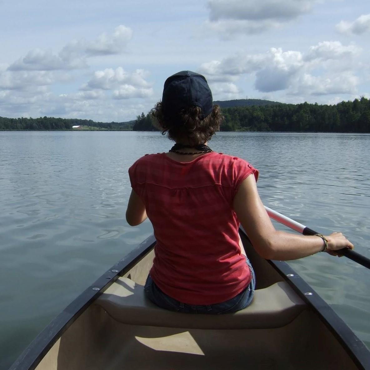 Person canoeing