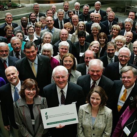 College presidents posing for photo