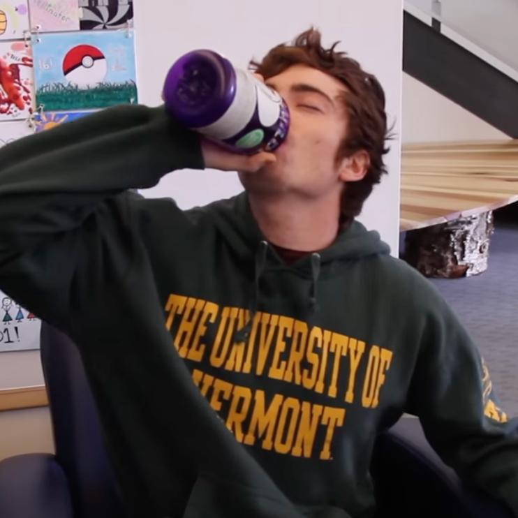 Man drinking from water bottle