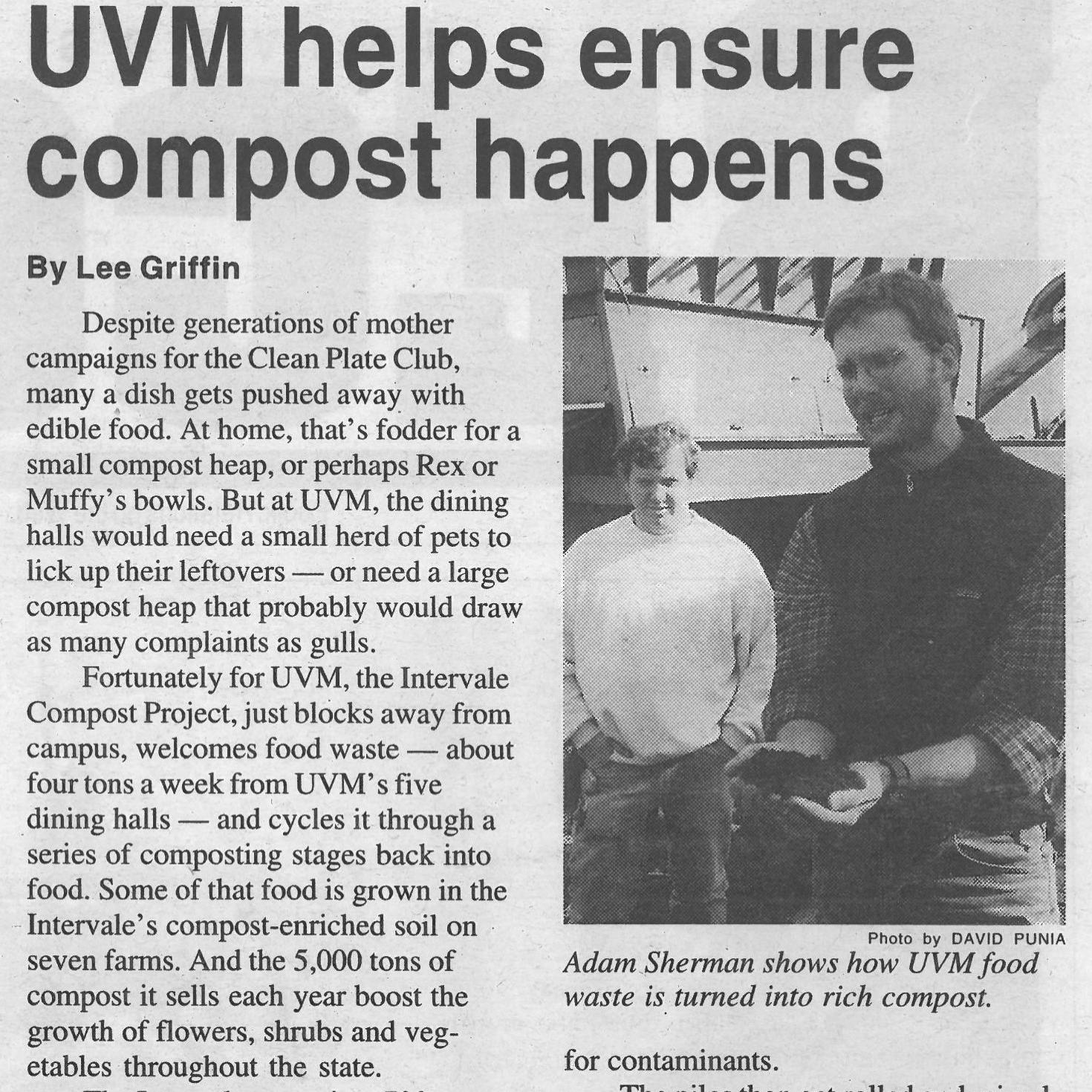 Newspaper clipping of composting story